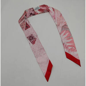 Hermes Twilly Cheval Phoenix Horse 100% Silk Scarf Pink Multicolor Ladies